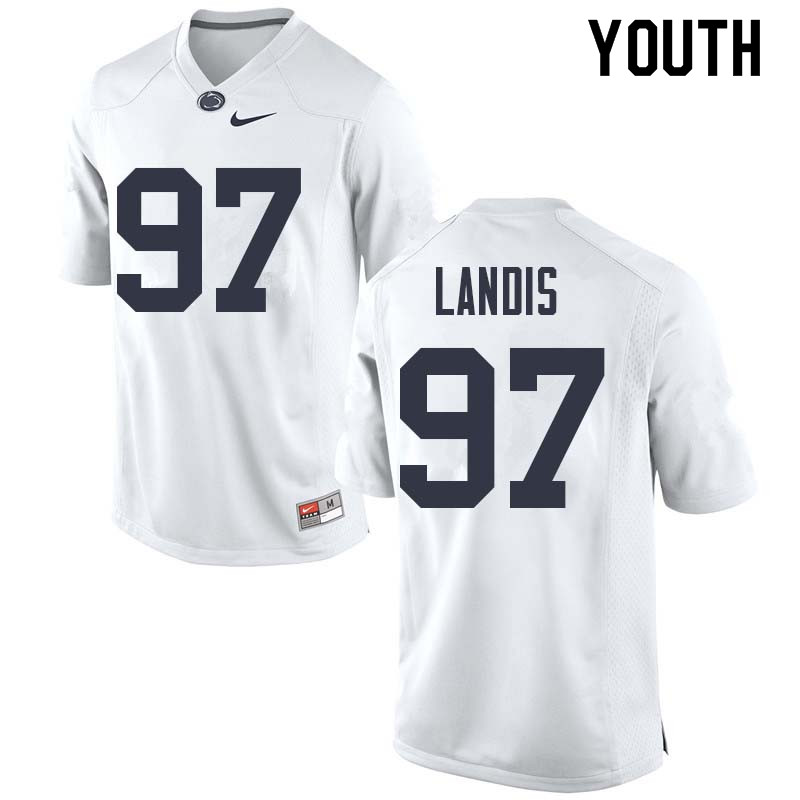 NCAA Nike Youth Penn State Nittany Lions Carson Landis #97 College Football Authentic White Stitched Jersey GKS4298FQ